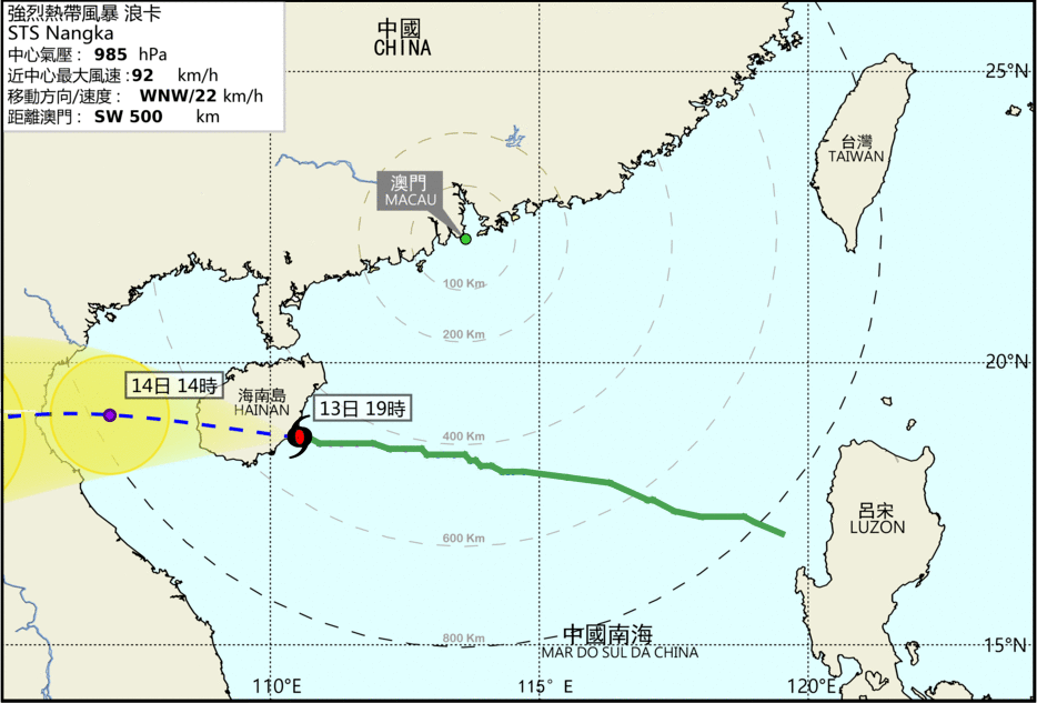“Nangka” | Içado sinal 3 de tempestade tropical