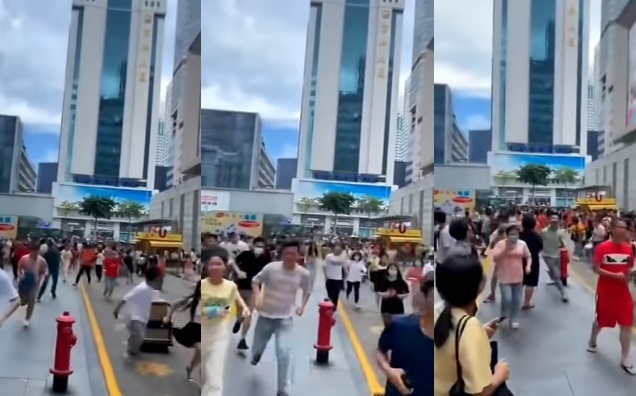 Arranha-céus em Shenzhen evacuado e isolado após oscilação levar à fuga de pessoas
