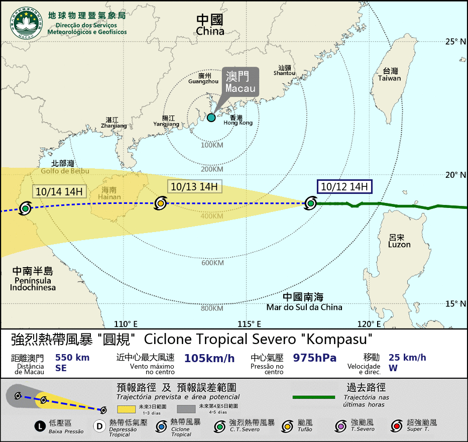 “Kompasu” | Sinal 8 de tempestade tropical içado às 22h30
