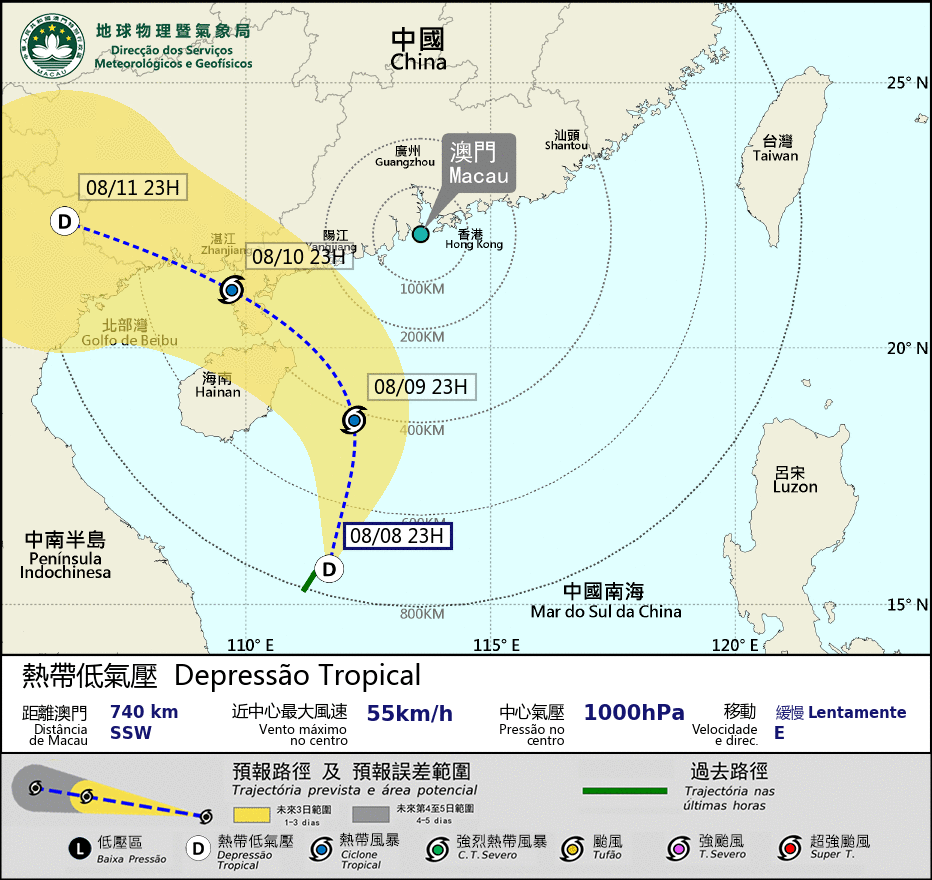 “Mulan” | Sinal de tempestade tropical baixa para 3