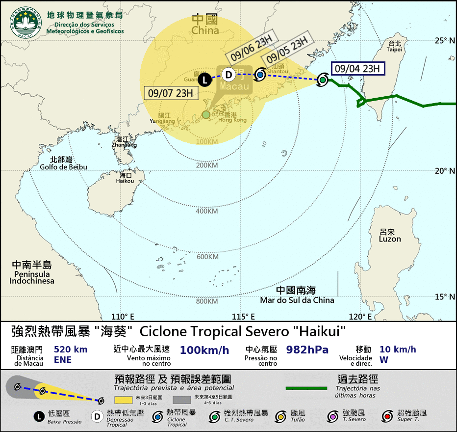 SMG | Emitido sinal número 1 face à aproximação do tufão Haikui